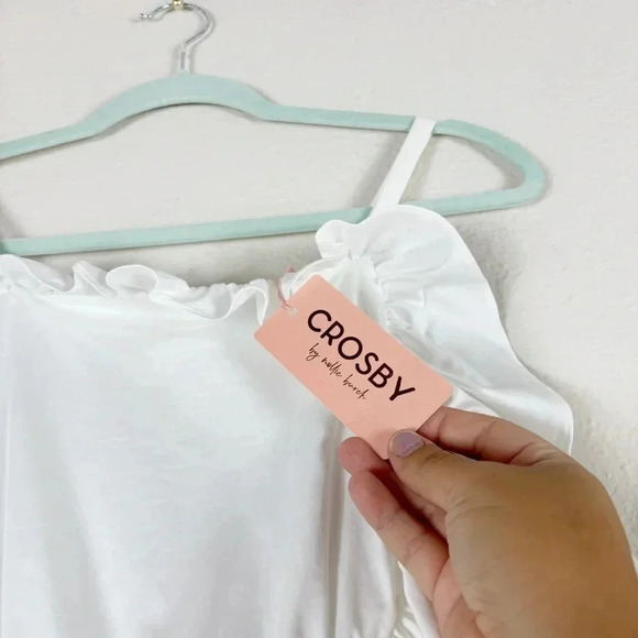 NWT Crosby by Mollie Burch Genevieve Midi Dress in Bright White size L - Picture 9 of 16